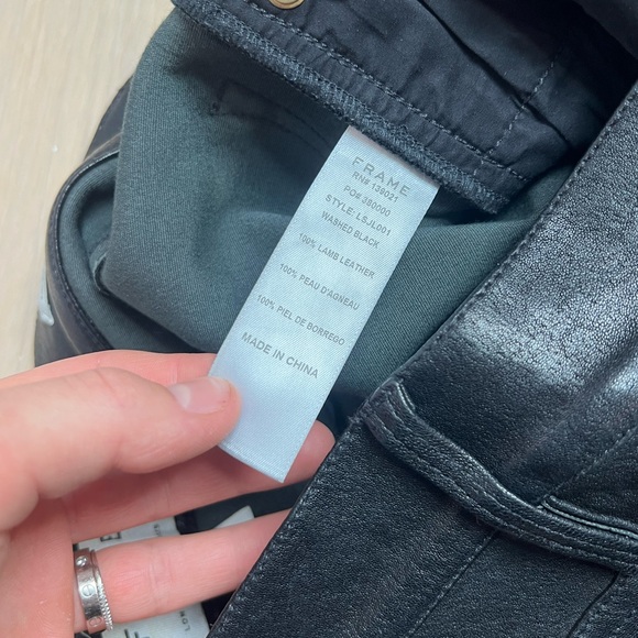 Frame Denim Shiny Black Leather Pants - Picture 7 of 11